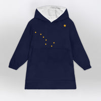 Load image into Gallery viewer, Alaskan Flag, Alaska Pride Northern Lights Blanket Hoodie
