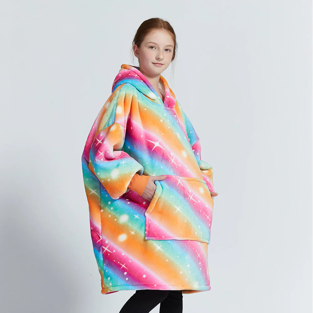 Kids Rainbow Blanket Hoodie