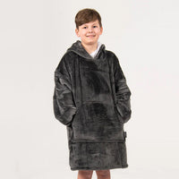 Load image into Gallery viewer, Kids Dark Grey Blanket Hoodie
