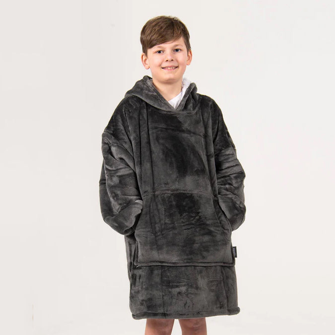 Kids Dark Grey Blanket Hoodie