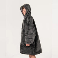 Load image into Gallery viewer, Kids Dark Grey Blanket Hoodie

