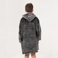 Load image into Gallery viewer, Kids Dark Grey Blanket Hoodie
