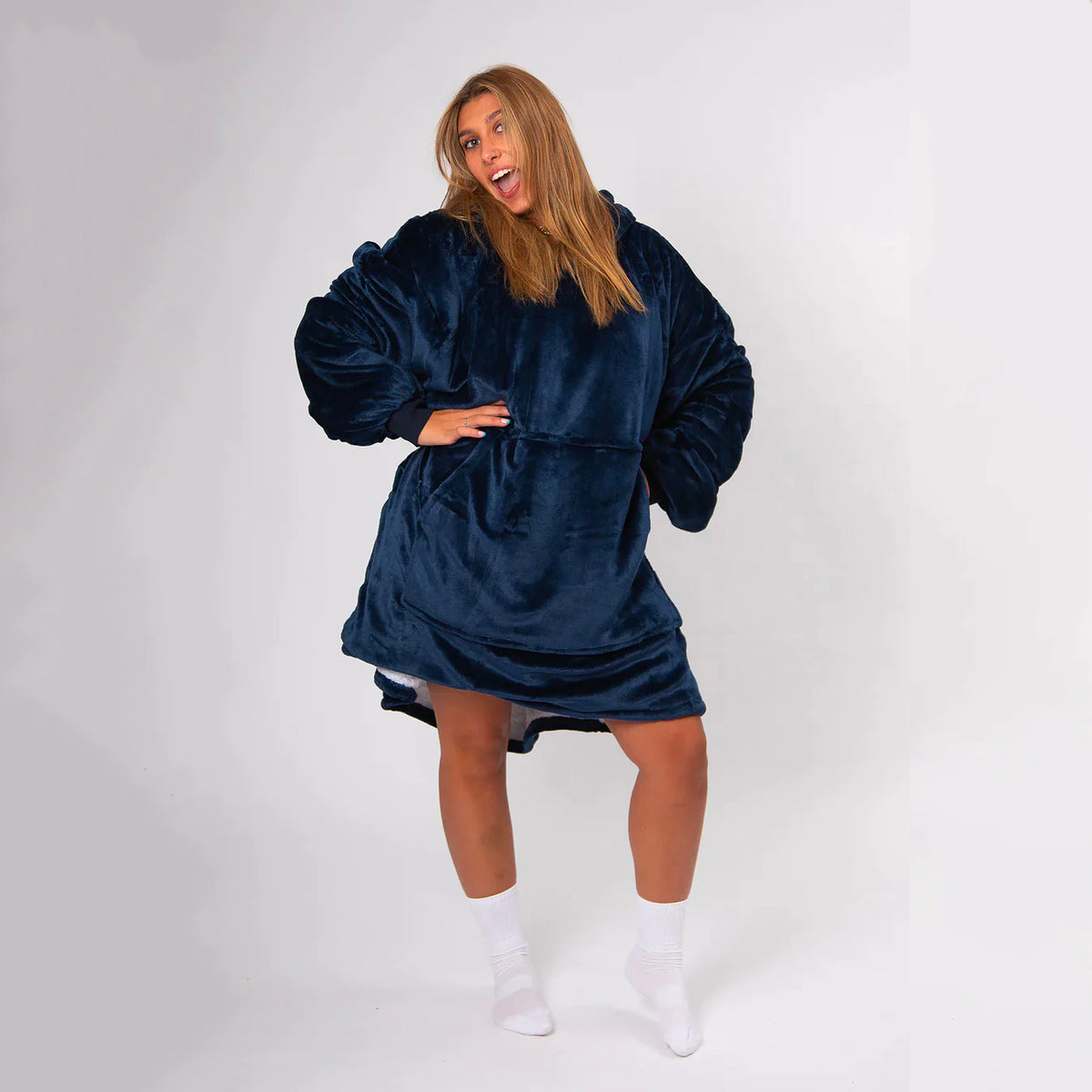 Navy Blue Blanket Hoodie