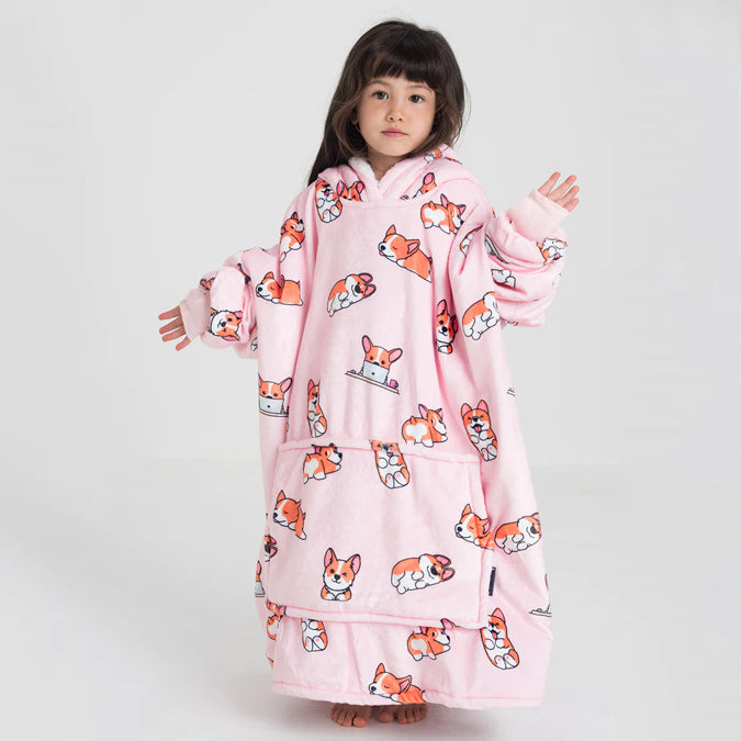 Kids Corgi Blanket Hoodie