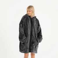 Load image into Gallery viewer, Dark Grey Blanket Hoodie
