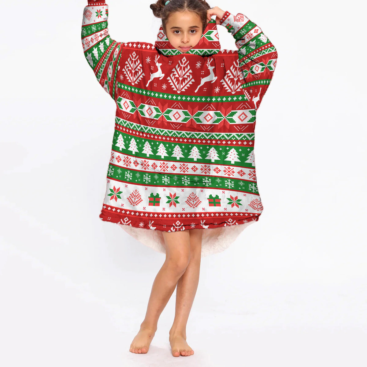 Kids Christmas Blanket Hoodie