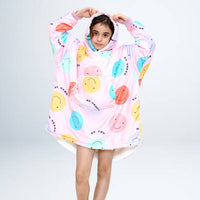 Load image into Gallery viewer, Kids Be Happy Blanket Hoodie
