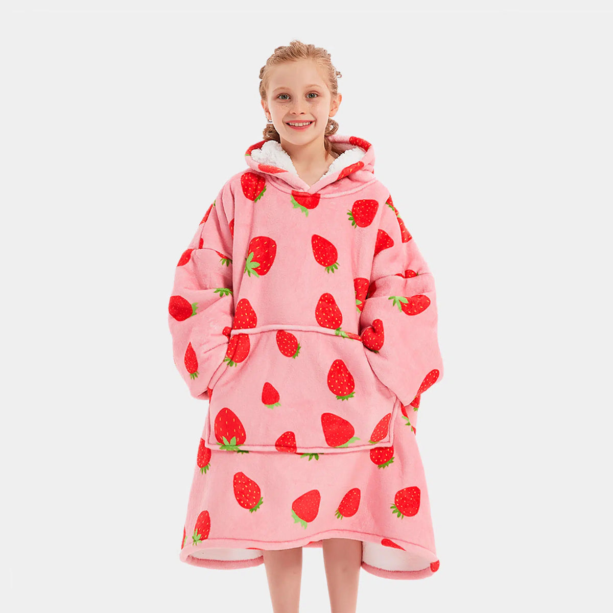 Kids Strawberry Blanket Hoodie