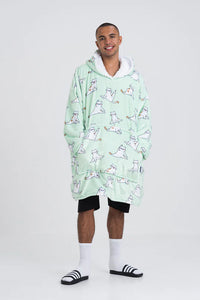 Load image into Gallery viewer, Yoga Cats Blanket Hoodie
