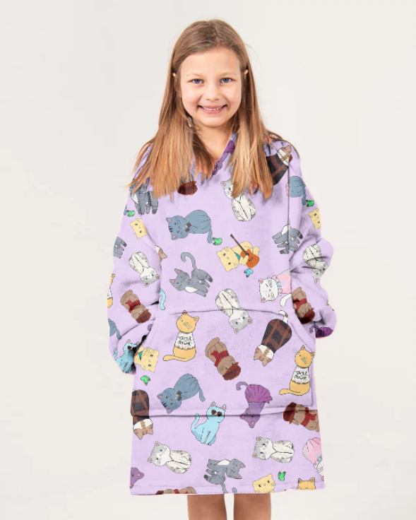 Kids Karma Cat Blanket Hoodie