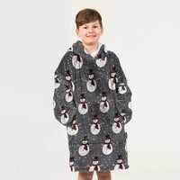 Load image into Gallery viewer, Kids Christmas Snowman Blanket Hoodie

