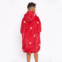 Load image into Gallery viewer, Kids Red Star Blanket Hoodie

