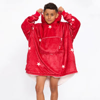 Load image into Gallery viewer, Kids Red Star Blanket Hoodie
