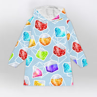 Load image into Gallery viewer, DnD Dice Set Blue Blanket Hoodie
