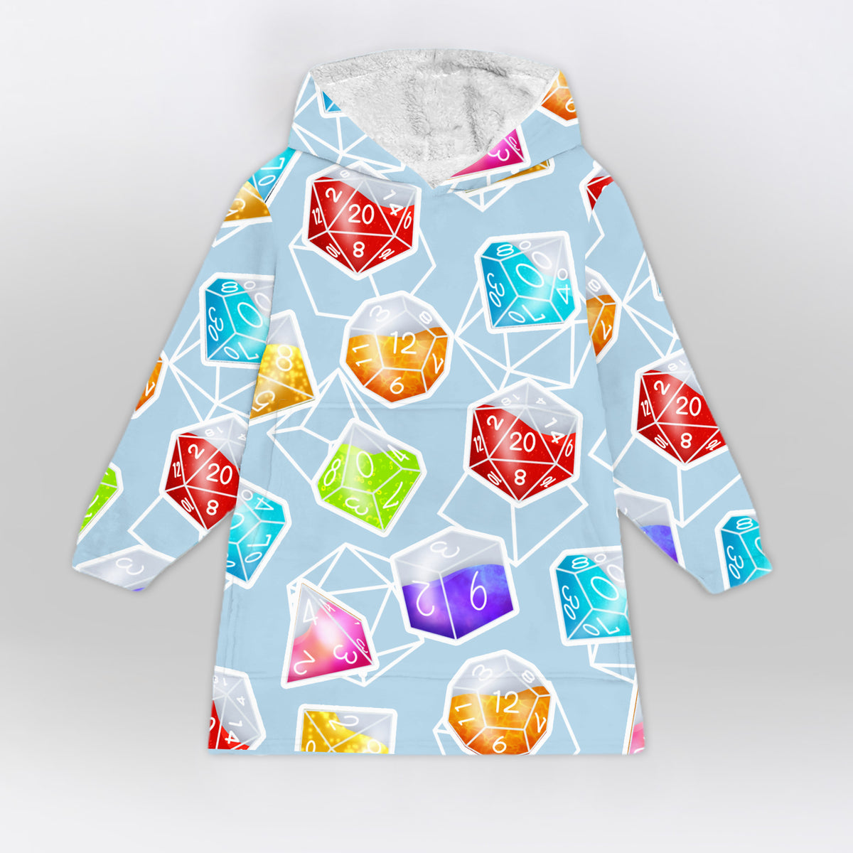 DnD Dice Set Blue Blanket Hoodie