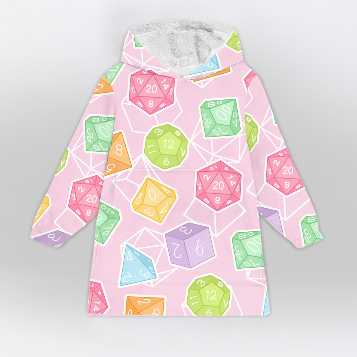 DnD Dice Set Pink Blanket Hoodie