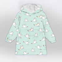 Load image into Gallery viewer, Yoga Cats Blanket Hoodie
