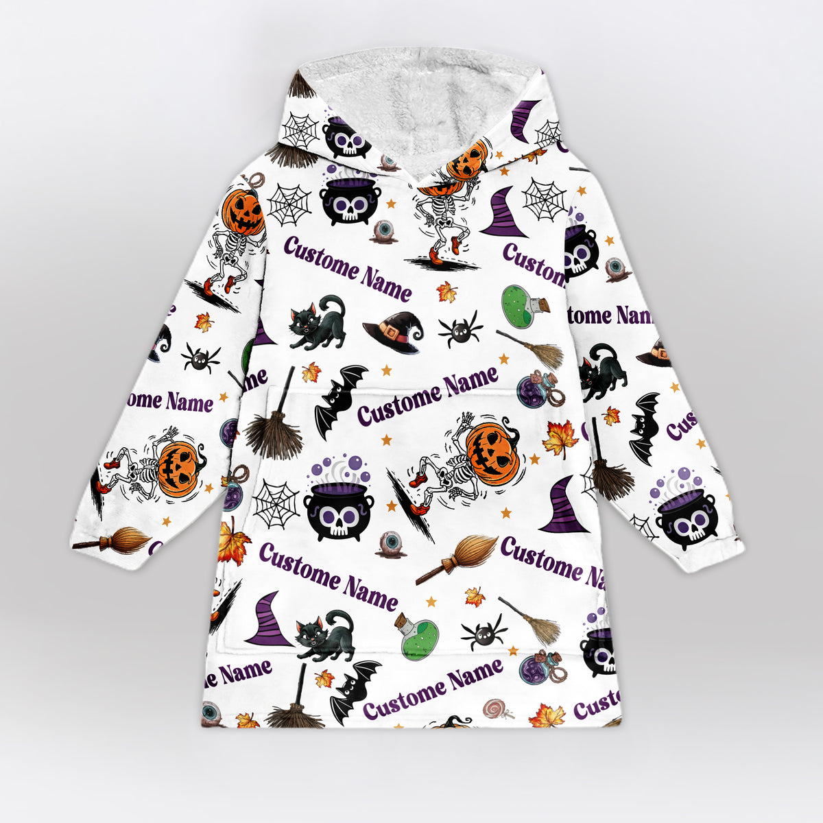 Personalized Spooky Halloween Blanket Hoodie