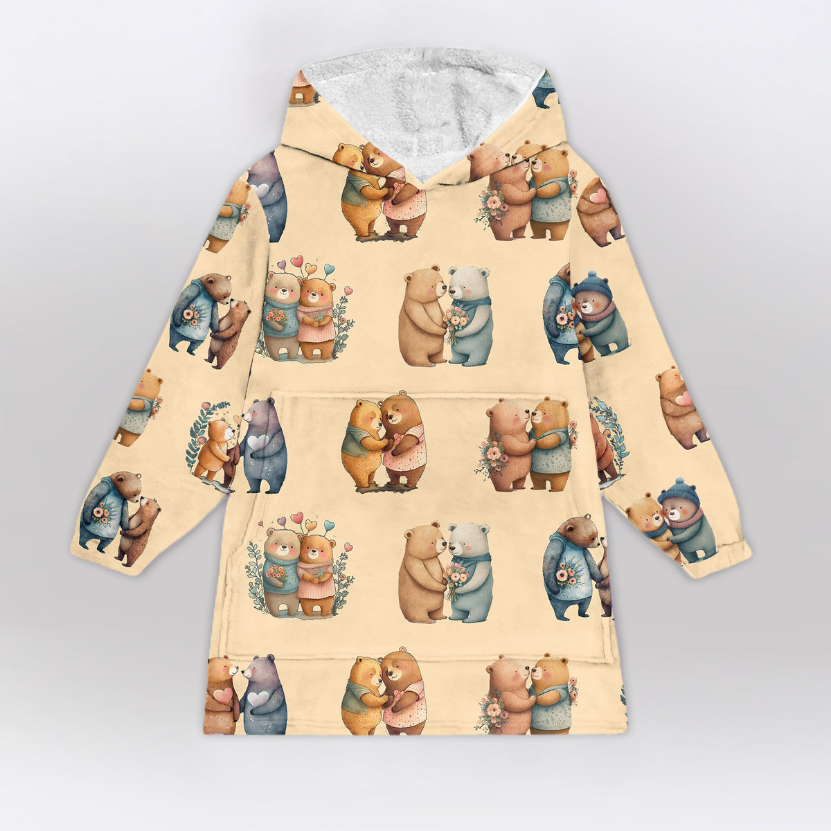 Bear Couple Blanket Hoodie