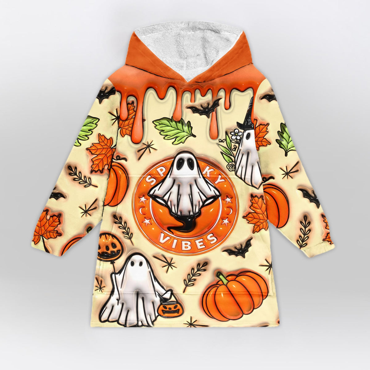 Spooky Vibes Inflated Blanket Hoodie