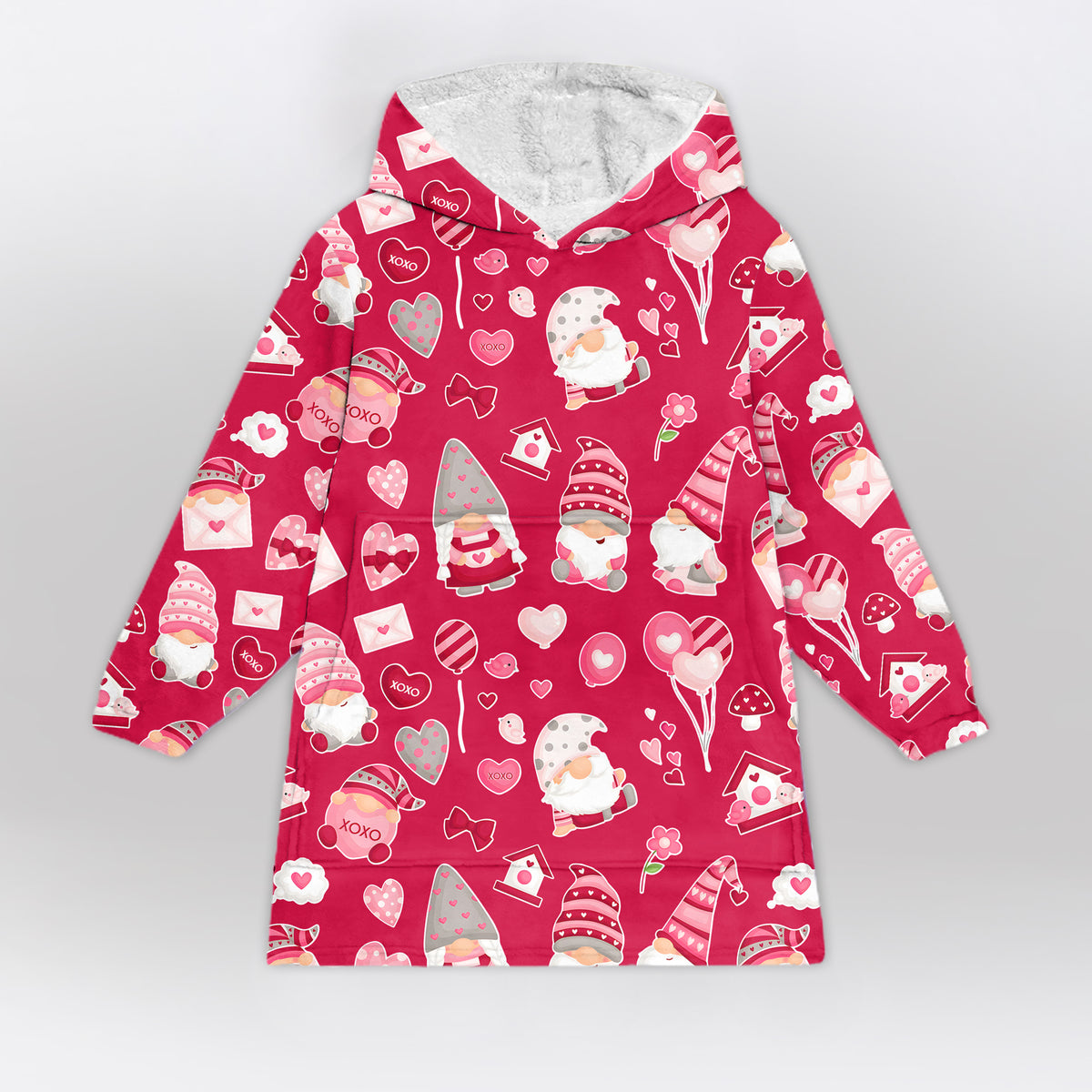 Valentine Gnomies Blanket Hoodie