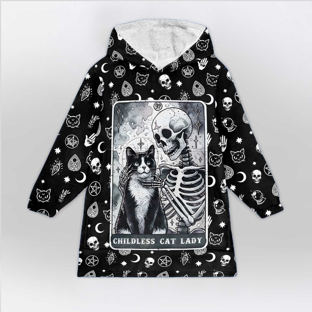 Halloween Childless Cat Lady Blanket Hoodie