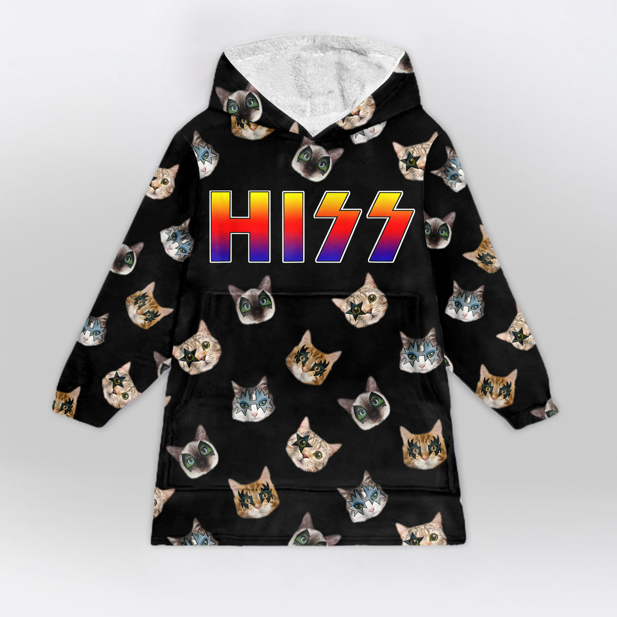 Hiss Funny Cats Kittens Blanket Hoodie