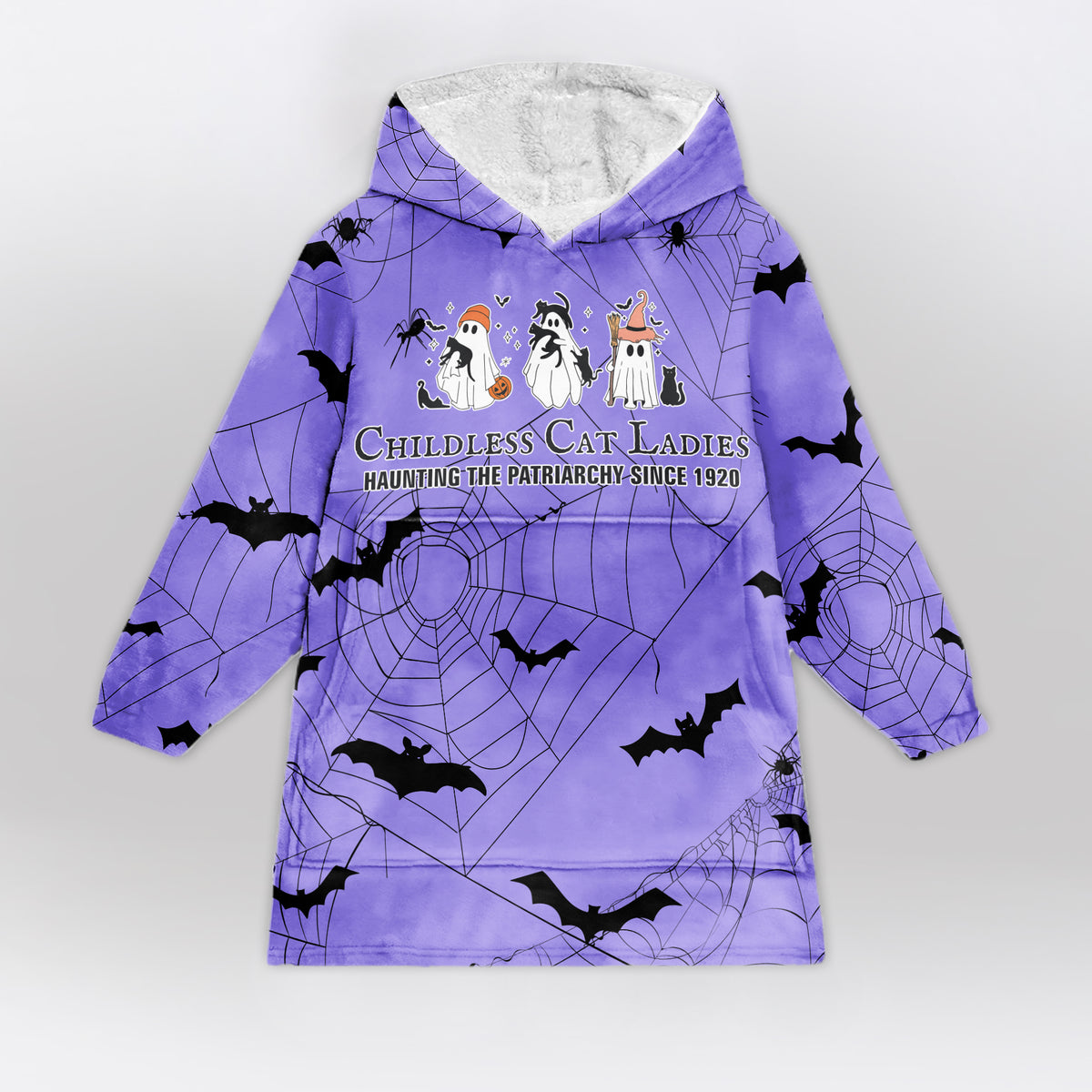 Halloween Childless Cat lady Blanket Hoodie