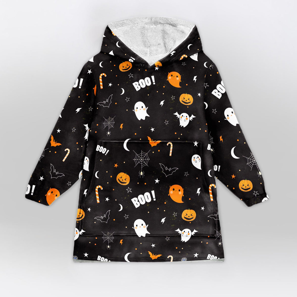 Funny Halloween Ghost Spooky Spider Blanket Hoodie