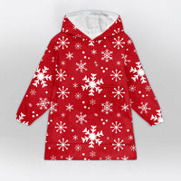 Load image into Gallery viewer, Red Snowflake Christmas Blanket Hoodie
