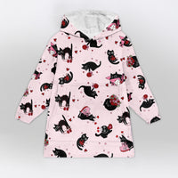 Load image into Gallery viewer, Cat Valentine&#39;s Day Blanket Hoodie

