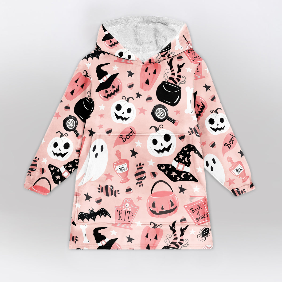 Cute Spooky Halloween Blanket Hoodie