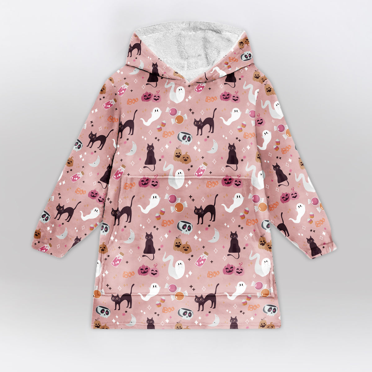 Pink Halloween Blanket Hoodie