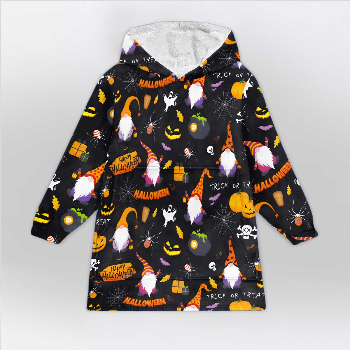 Happy Halloween Gnome Blanket Hoodie