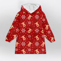 Load image into Gallery viewer, Reindeer Snowflakes Blanket Hoodie

