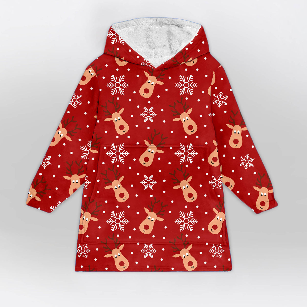 Reindeer Snowflakes Blanket Hoodie