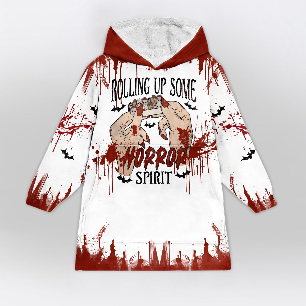 Rolling Up Some Horror Spirit Blanket Hoodie