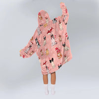 Load image into Gallery viewer, Loving Dogs Valentine Blanket Hoodie for Couple
