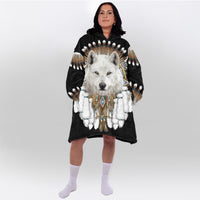 Load image into Gallery viewer, Native White Wolf Blanket Hoodie
