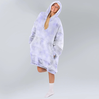 Load image into Gallery viewer, Purple Tie Dye Blanket Hoodie
