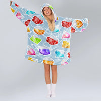 Load image into Gallery viewer, DnD Dice Set Blue Blanket Hoodie
