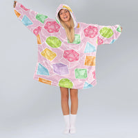 Load image into Gallery viewer, DnD Dice Set Pink Blanket Hoodie
