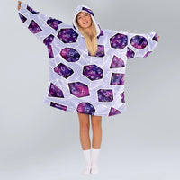 Load image into Gallery viewer, DnD Dice Set Purple Blanket Hoodie
