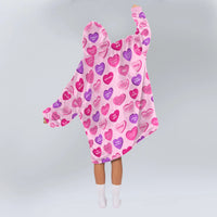 Load image into Gallery viewer, Valentine Heart Blanket Hoodie
