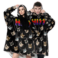 Load image into Gallery viewer, Hiss Funny Cats Kittens Blanket Hoodie
