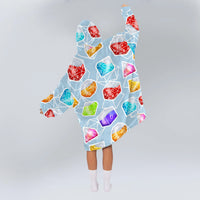 Load image into Gallery viewer, DnD Dice Set Blue Blanket Hoodie
