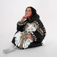 Load image into Gallery viewer, Native White Wolf Blanket Hoodie
