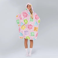 Load image into Gallery viewer, DnD Dice Set Pink Blanket Hoodie
