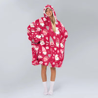 Load image into Gallery viewer, Valentine Gnomies Blanket Hoodie
