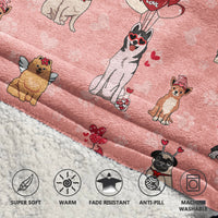 Load image into Gallery viewer, Loving Dogs Valentine Blanket Hoodie for Couple
